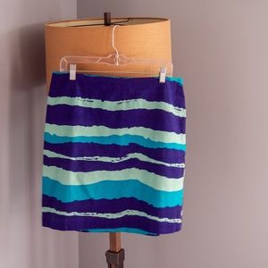 Colorblock wave textured mini skirt EUC | Ann Taylor